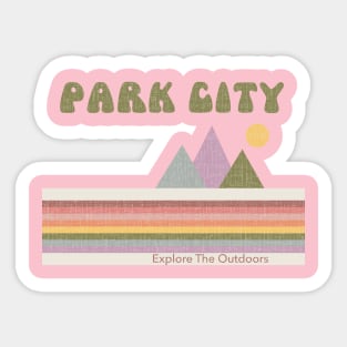 Park City Retro Rainbow, Explore Outdoors Sticker